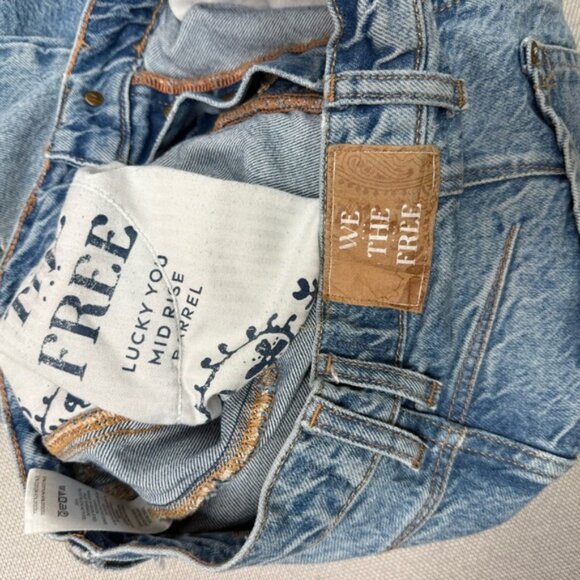 Free People We The Free Good Luck Ultra High Beam Barrel Jeans Size 27 - Picture 3 of 7